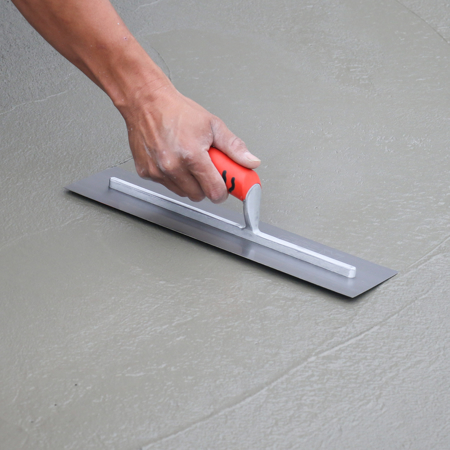 Professional quality carbon steel concrete trowel is precision balanced and ready-to-use! Each blade is cross ground to just the right dimension for that perfect feel. The square blade finishes all the way to the corners to complete projects large and sma