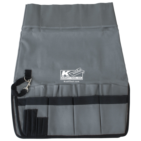 Everything has place in this tool bag that easily fits over 5 Gallon Bucket (GG468), not included. The durable, construction grade polyester with PVC base stands up to the wear-and-tear of busy jobsites. Organizes a wide range of tools to keep the job sit