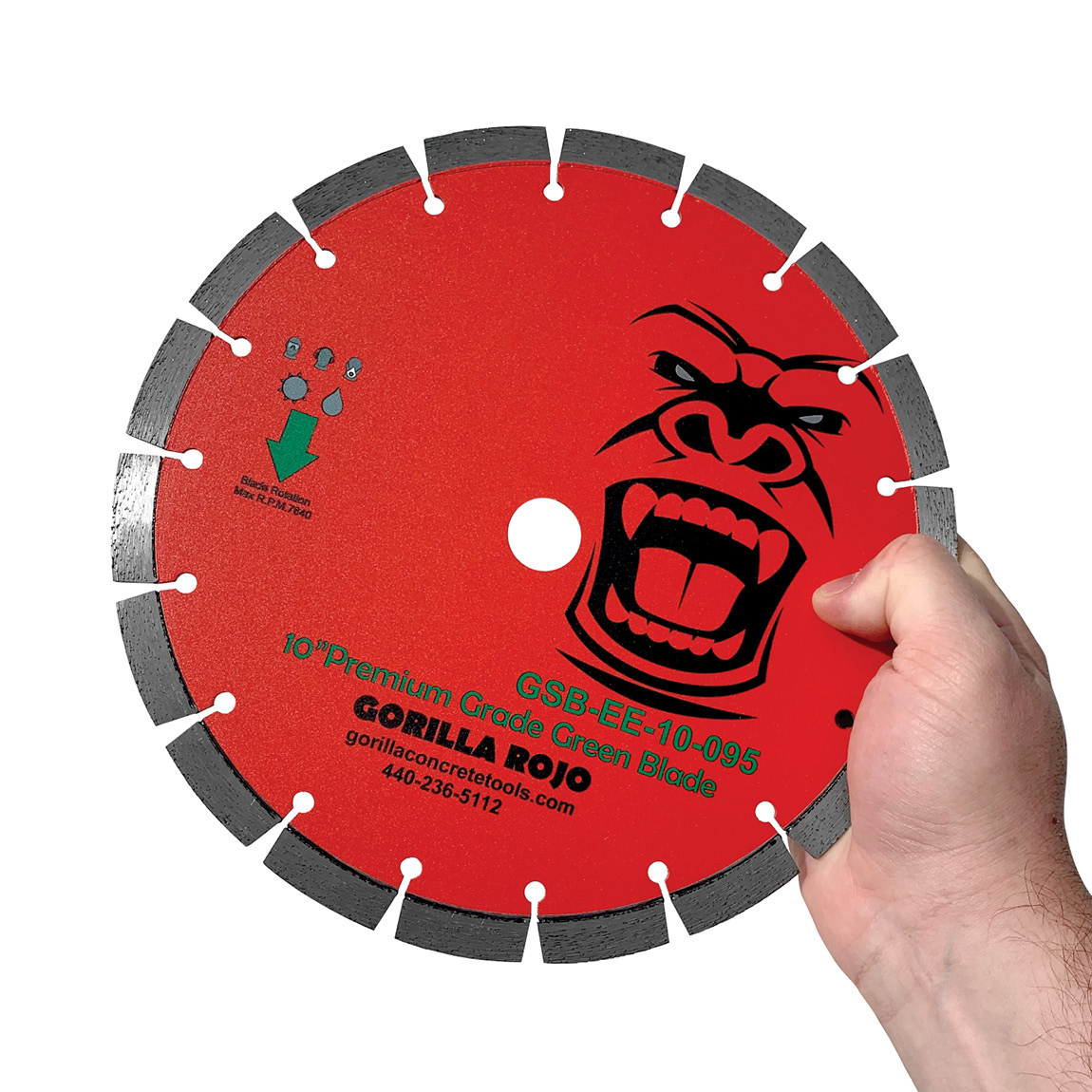 Gorilla 10" Early Entry Diamond Blade with 7/8" arbour. Made for use on the GS-300 Series III Early Entry Soft Cut Floor Saw. Available from Speedcrete, United Kingdom.