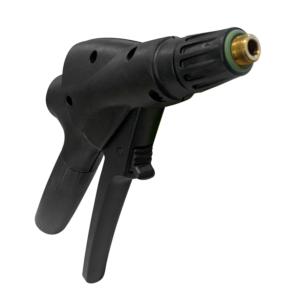 This trigger allows the operator to control the output of Mesto Sprayers. These triggers can be ordered from Speedcrete, United Kingdom as a replacement part to extent the longevity of the product. This trigger can be attached to brass extension wands.