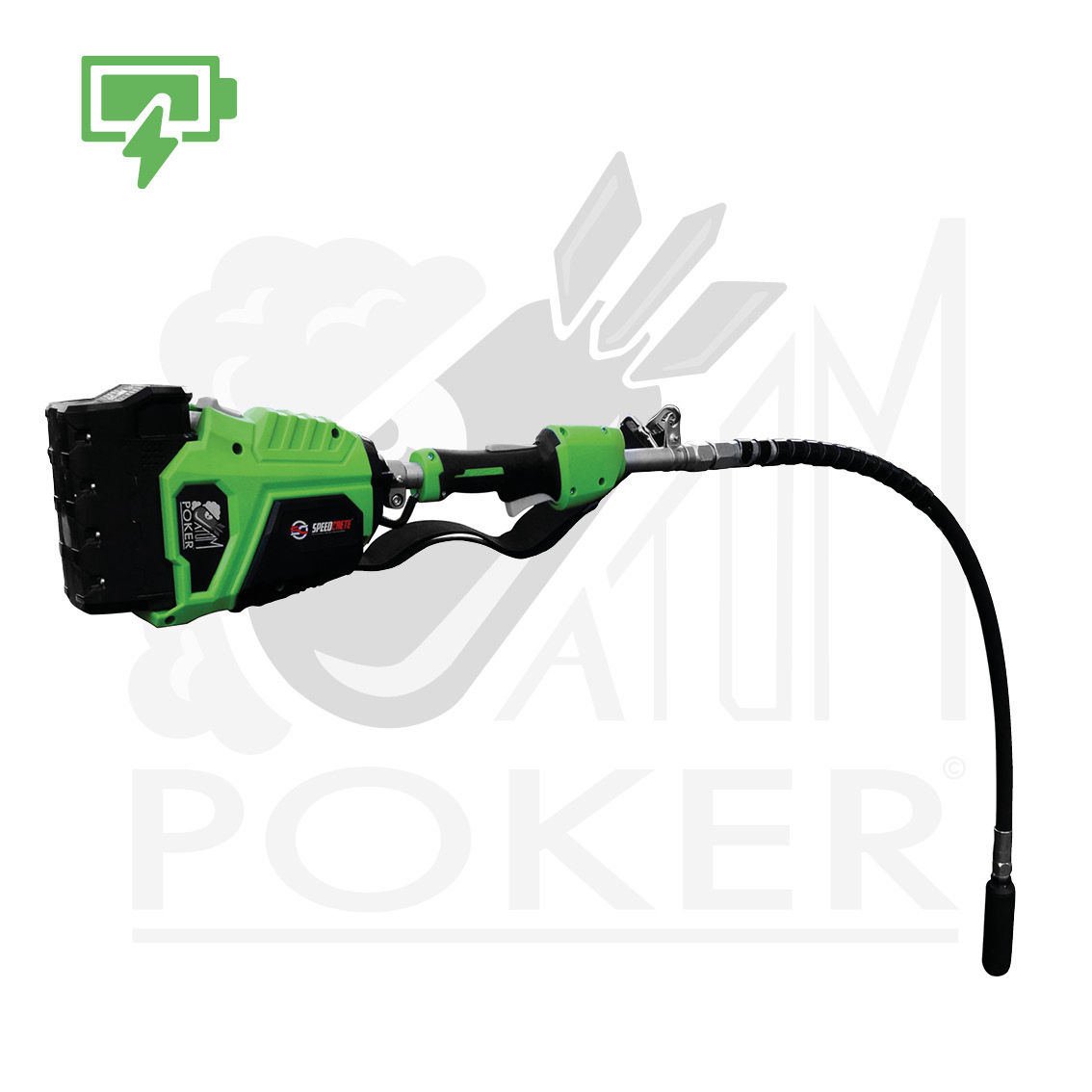 This battery powered vibratory poker is called the Atom Poker and is available from Speedcrete, United Kingdom.