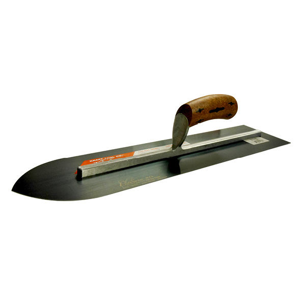 20" x 4 1/2" Elite Series Five Star™ Blue Steel Pointed Sword Trowel with Cork Handle. These concrete Kraft Tools are available in the United Kingdom via Speedcrete the concrete tool specialist.