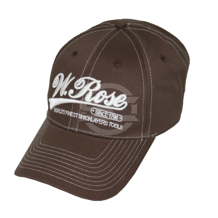 Show your W. Rose™ pride! Wear your favorite brick trowel brand for all the world to see. This cap protects your head and shields your eyes from the sun. The breathable fabric helps keep you cool in the summer. Distinctive white stitching stands out again