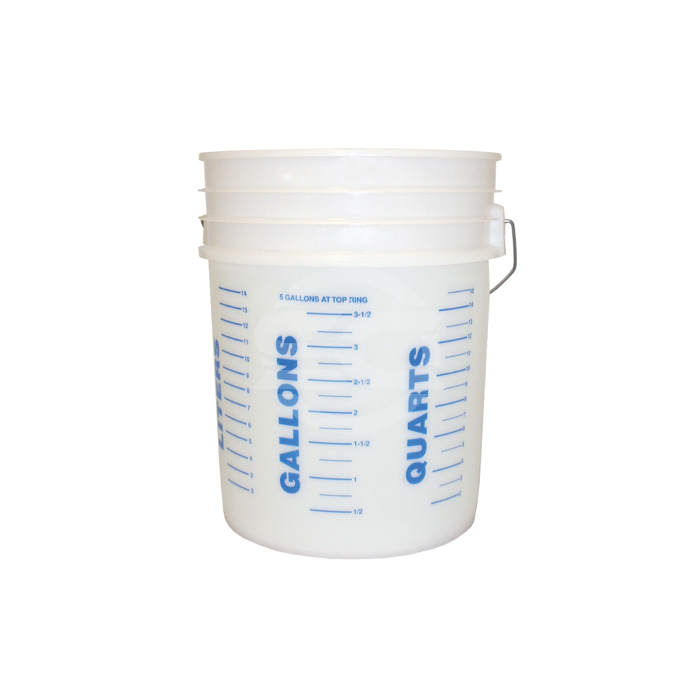 This durable 19 ltr measuring bucket is great for a variety of uses such as mixing or moving various materials. This Bucket comes with a lid to prevent splashing when being moved around. Available in the United Kingdom.