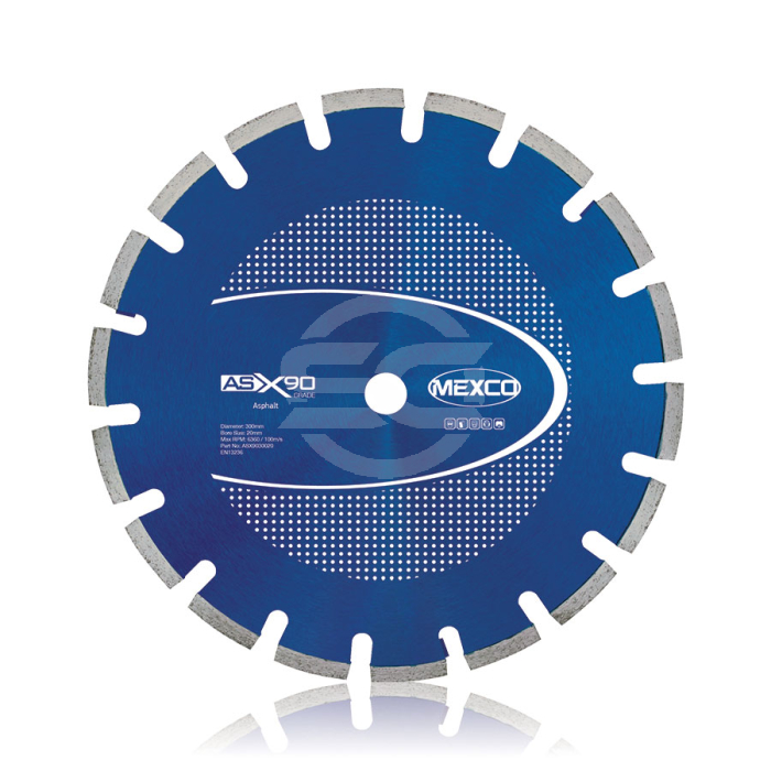 Mexco cutting disc used for concrete cutting. This concrete saw disc is ideal for green category hardness. Available from Speedcrete, United Kingdom.