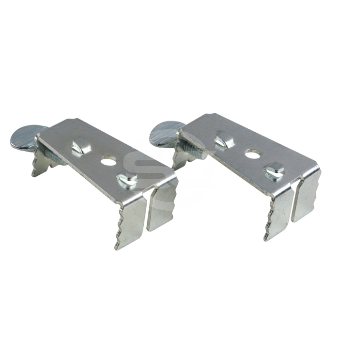 These block alignment clips are the quickest for setup and most portable line guides ever developed. The front of the clip has an irregular toothed surface and a thumb screw in the rear provides a secure grip to the concrete block. Available from Speedcre