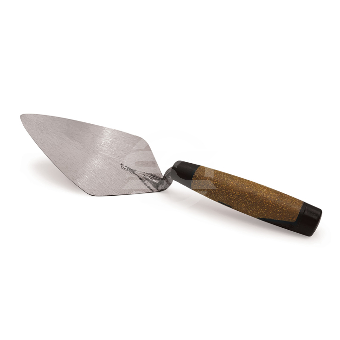 London Narrow pattern brick trowel with a cork handle. W.rose masonry tools are available in the United Kingdom via Speedcrete.
