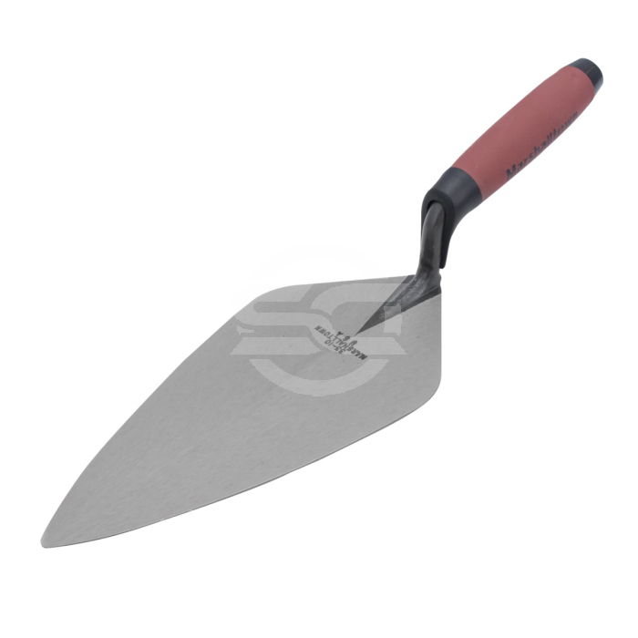 Marshalltown 11" Narrow London Durasoft Grip London Pattern Brick Trowel; forged from a single piece of carbon steel & heat treated for strength, DuraSoft handle. Available from Speedcrete, United Kingdom