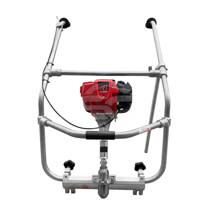 The concrete multivibe Honda Powered. This concrete finishing tool allows the operative to achieve concrete consolidation by efficiently transmitting vibration evenly arcoss the bar (beam) for optimal compaction. Available from Speedcrete, United Kingdom.