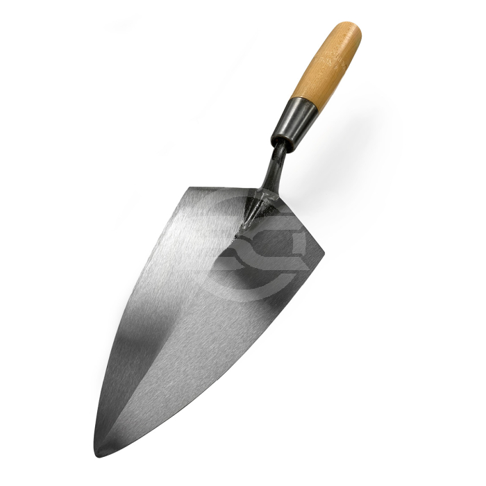 W.Rose Philadelphia Pattern brick trowel c/w Wooden grip. Each high quality brick trowel blade is hand polished for comfort and flexibility. Available from Speedcrete, United Kingdom.