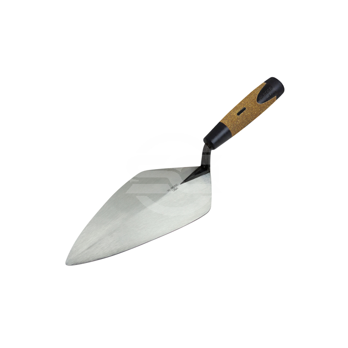 W.Rose wide heel trowel from Speedcrete, United Kingdom. This single piece of forged steel and hand polished bricklayers trowel is popular with masonry professionals looking to carry extra mortar on the heel.