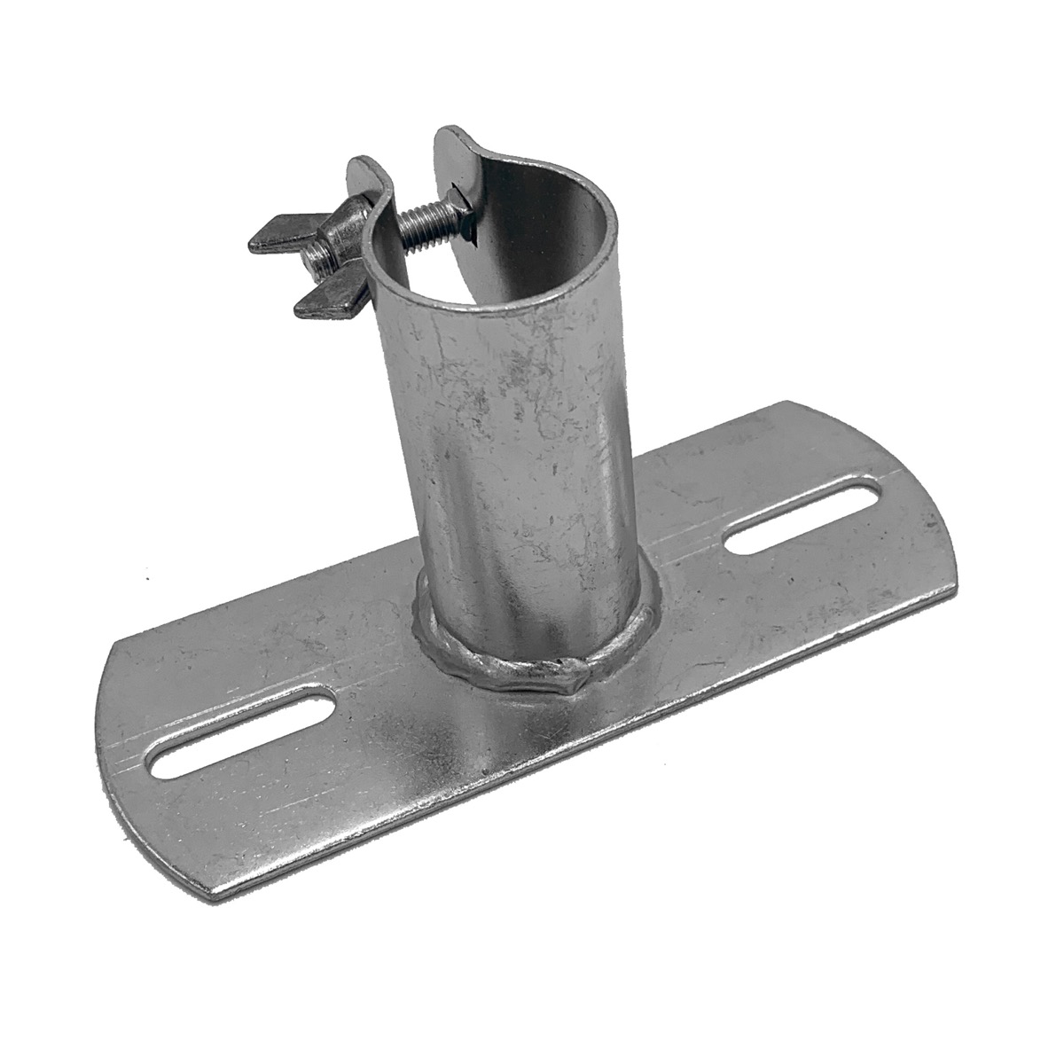 Steel Broom Brackets are very useful for fixing to broom heads. The bracket facilitates a broom handle which can be held in place via a wing-nut screw. This item is popular with Concrete finishing professionals looking to create a brushed finish to the co