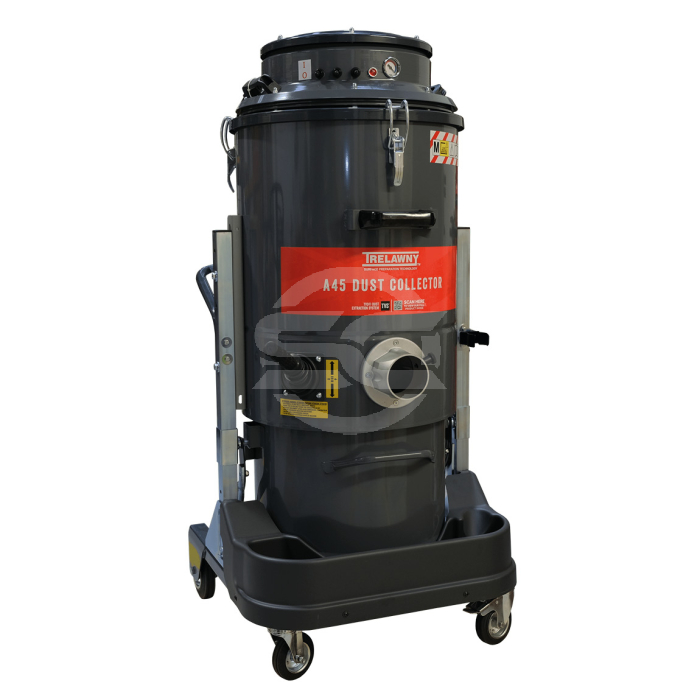 Hire the A45 Dust Collector made by Trelawny. Ideal for industrial use. Ideal for expansion saw joints on concrete floors and grinding concrete. Available to rent from Speedcrete, United Kingdom.