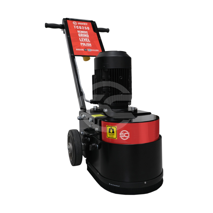 This heavy duty single head floor grinder has a flexible grinding head to ensure maximum usage of the diamond bonded discs on the surface. Available from Speedcrete, United Kingdom in Petrol and Electric 110v versions.