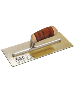 Elite Series Five Star™ 11" x 4-1/2" Golden Stainless Steel Plaster Trowel with Leather Handle