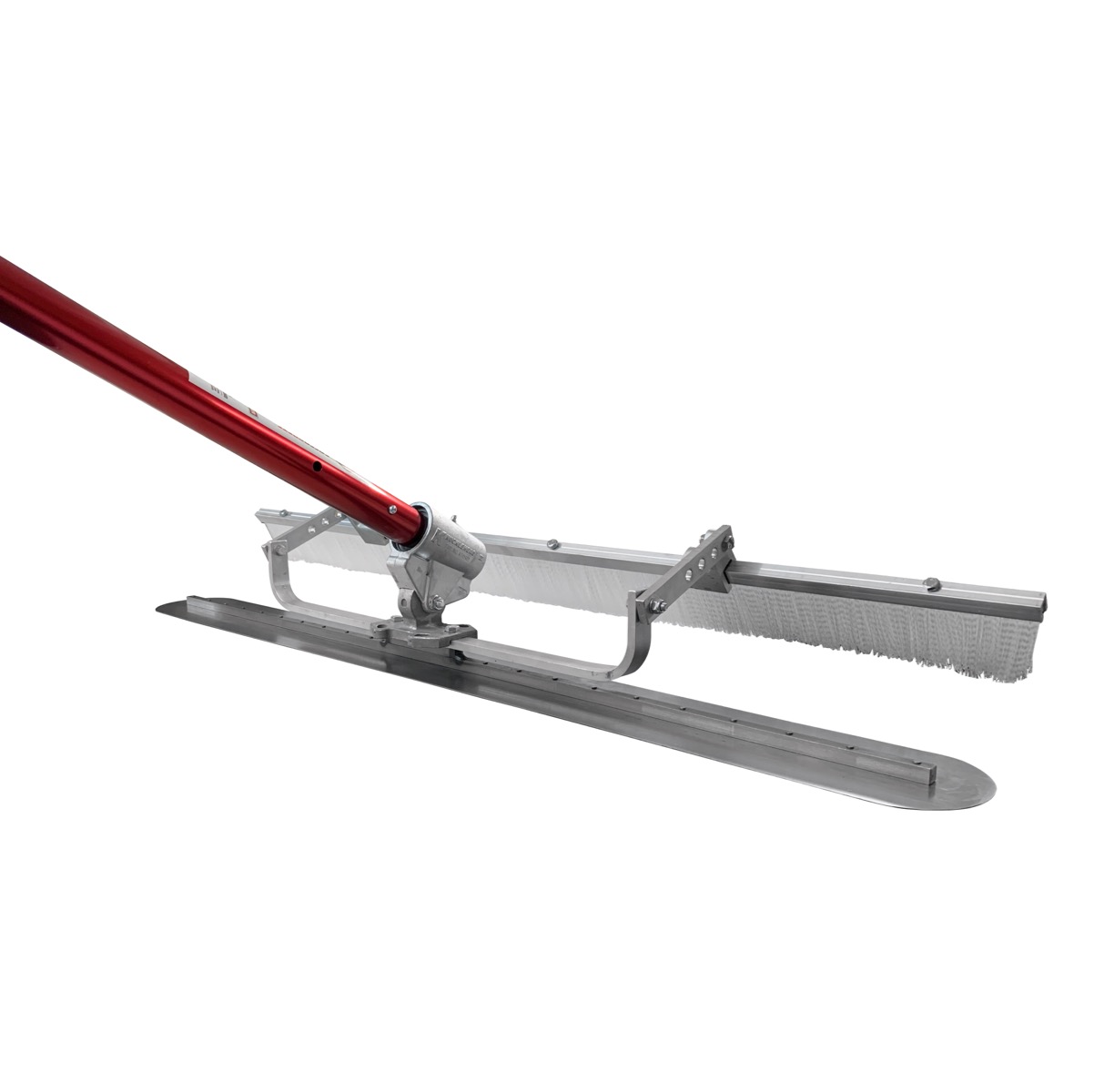 This Fresno float comes with a choice of broom strength which is attached via a bracket. The tilt-action gear box attaches to snap handles to allow reach on the concrete slab. This brushed finish concrete is popular and the kit can be bought from Speedcre