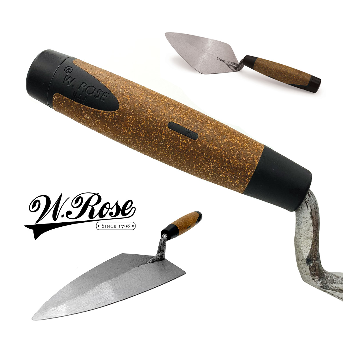 W.Rose replacement cork handle, cork handle for w.Rose trowel, w.rose trowel accessories, cork brick trowel handle, brick trowel handle, w.rose cork handle