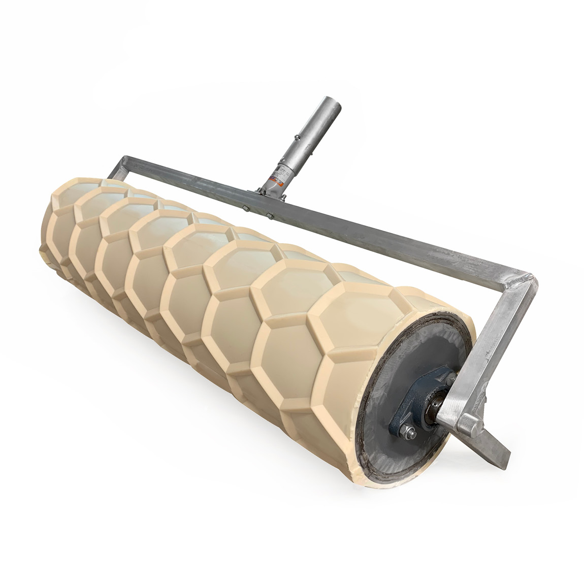 Hexagon roller for concrete patterns. These rollers produce a hexagonal pattern that gives cattle a slip resistant surface. Typically used in agricultural yards and cow sheds.