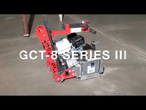 Floor Saw GCT-8 Series III. This concrete joint saw creates a 2 inch deep joint in the concrete. Available from Speedcrete, United Kingdom.