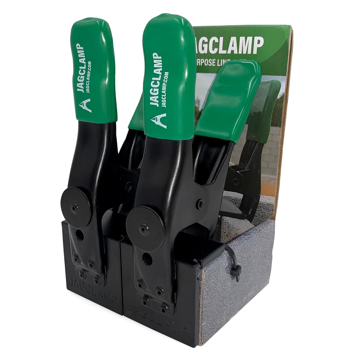 JagClamps eliminate the need for all the other line stretchers, line blocks and twigs. Designed to attach and change courses in seconds, reducing costly downtime and increase production. Available from Speedcrete, United Kingdom.