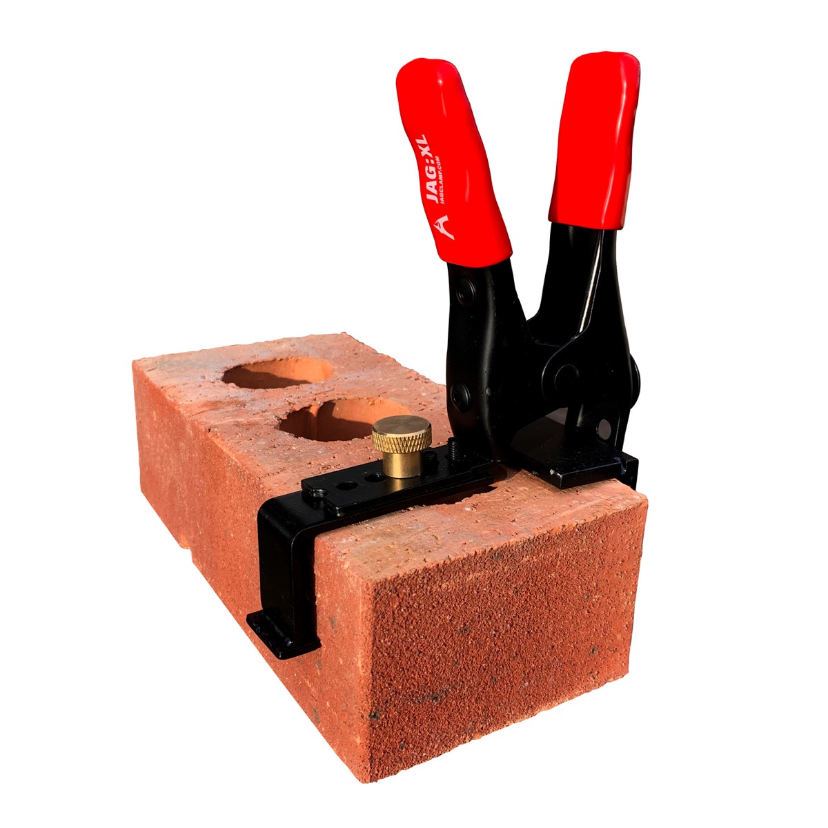 The JAGClamp XL is a multi-purpose line fixing adjustable clamp (sold as a pair) used by Bricklayers. The JAGClamp XL is the upgraded adjustable line stretcher clamp which can be adjusted allowing you the versatility to attach your guide line to brick, bl