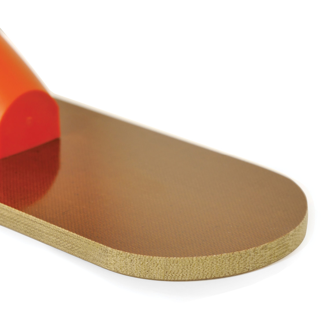 This round end laminated canvas resin hand float has a comfortable proform soft handle. This tool is used to compress resin bound material for a neat finish. Available from Speedcrete, United Kingdom.