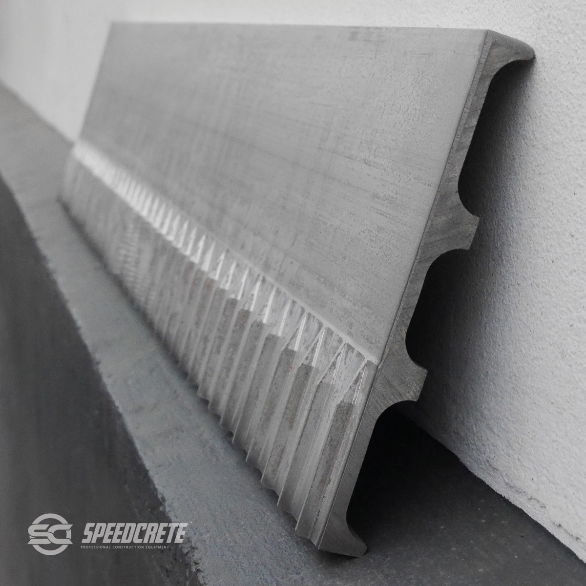 The Multi-track float is used to create a groove in the concrete for high grip and liquid drain off. This concrete finishing tool is available in various widths via Speedcrete, United Kingdom.