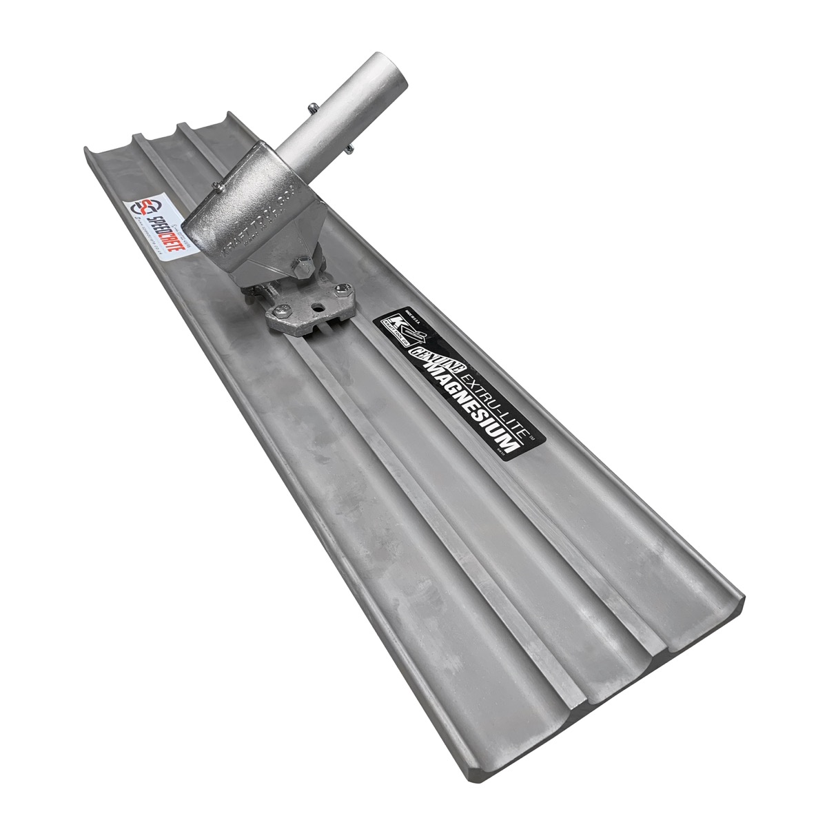 The Multi-track float is used to create a groove in the concrete for high grip and liquid drain off. This concrete finishing tool is available in various widths via Speedcrete, United Kingdom.