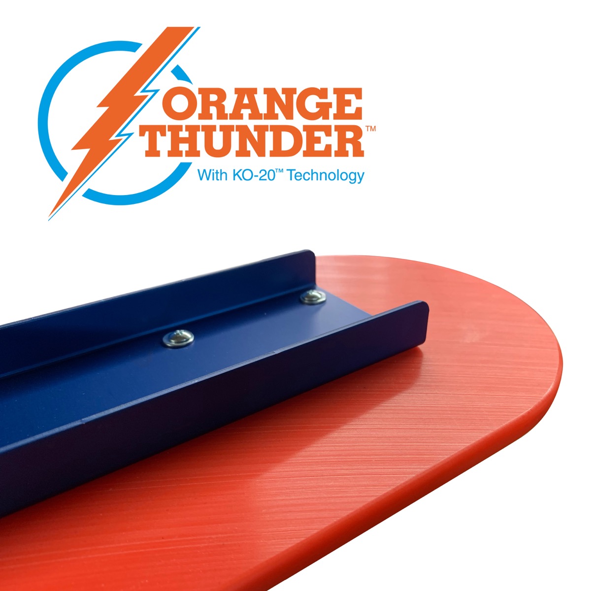 The Orange Thunder® with KO-20™ Technology Concrete Bull Float is made with the latest advancement in construction tools. This lightweight engineered material allows for seamless motions to quickly bring up bleed water to open up the surface as it levels 