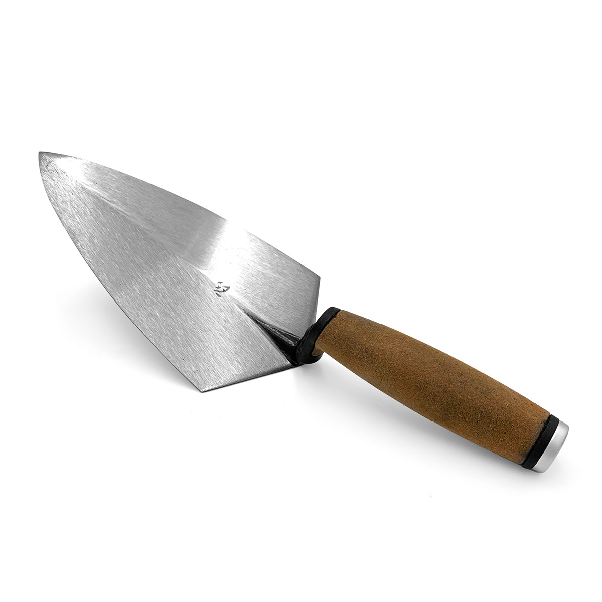 Philadelphia Pattern Kokoro Brick Trowel with a leather handle. These professional masonry tools are made from a single piece of forged steel for extra strength. Available from Speedcrete, United Kingdom.