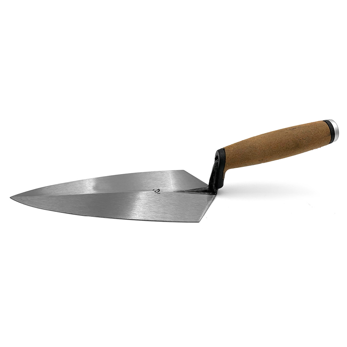 Philadelphia Pattern Kokoro Brick Trowel with a leather handle. These professional masonry tools are made from a single piece of forged steel for extra strength. Available from Speedcrete, United Kingdom.