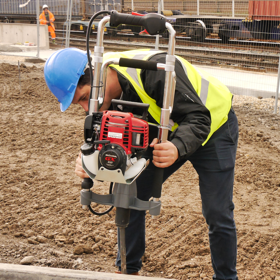 Hit the ground running with this stake planting pin pusher which will speed up your concrete form work set-up. Setting up your form work has never been easier, safer or faster. Available from Speedcrete, United Kingdom.