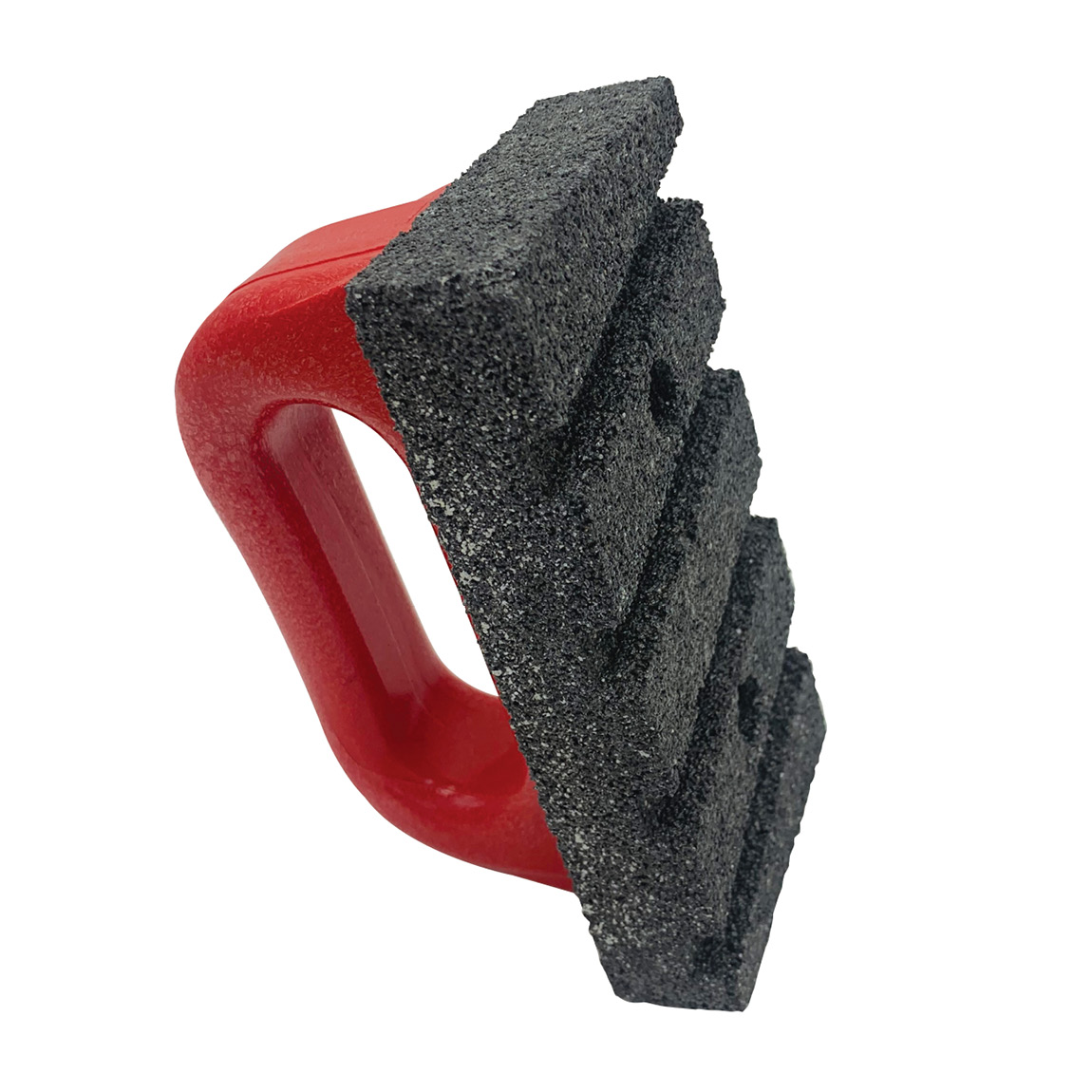 This fluted silicon carbide rub brick makes dressing down concrete fast and easy. The fluted brick is on a diagonal, which provides sharp edges to help with stubborn materials while carrying away the excess debris. Available from Speedcrete, UK.