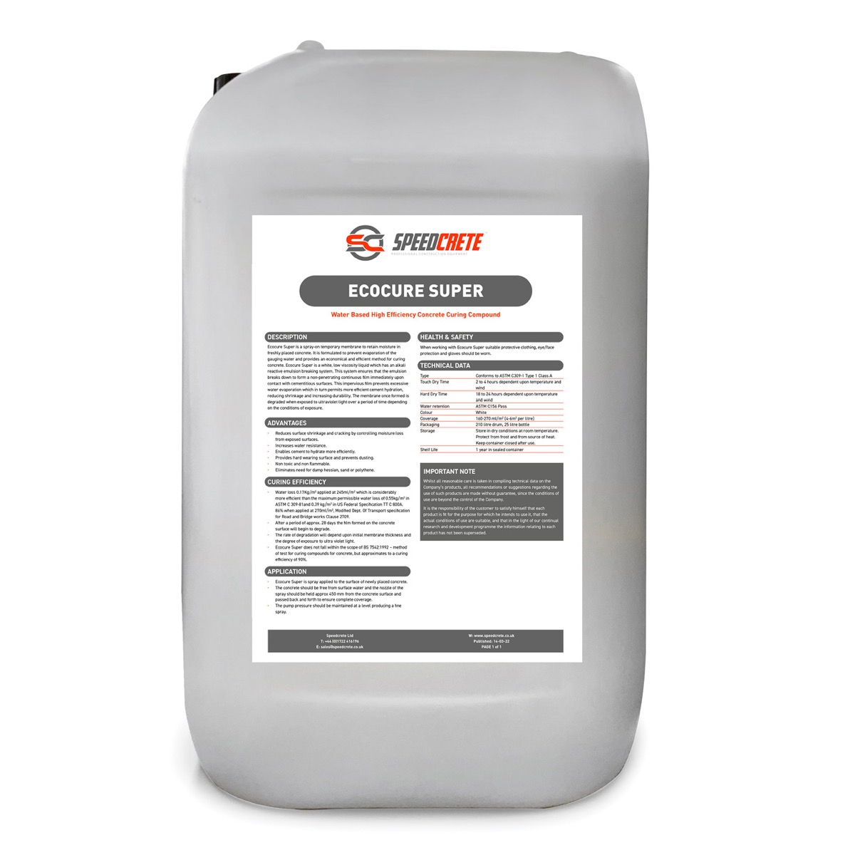 Ecocure Super Efficiency Curing Compound