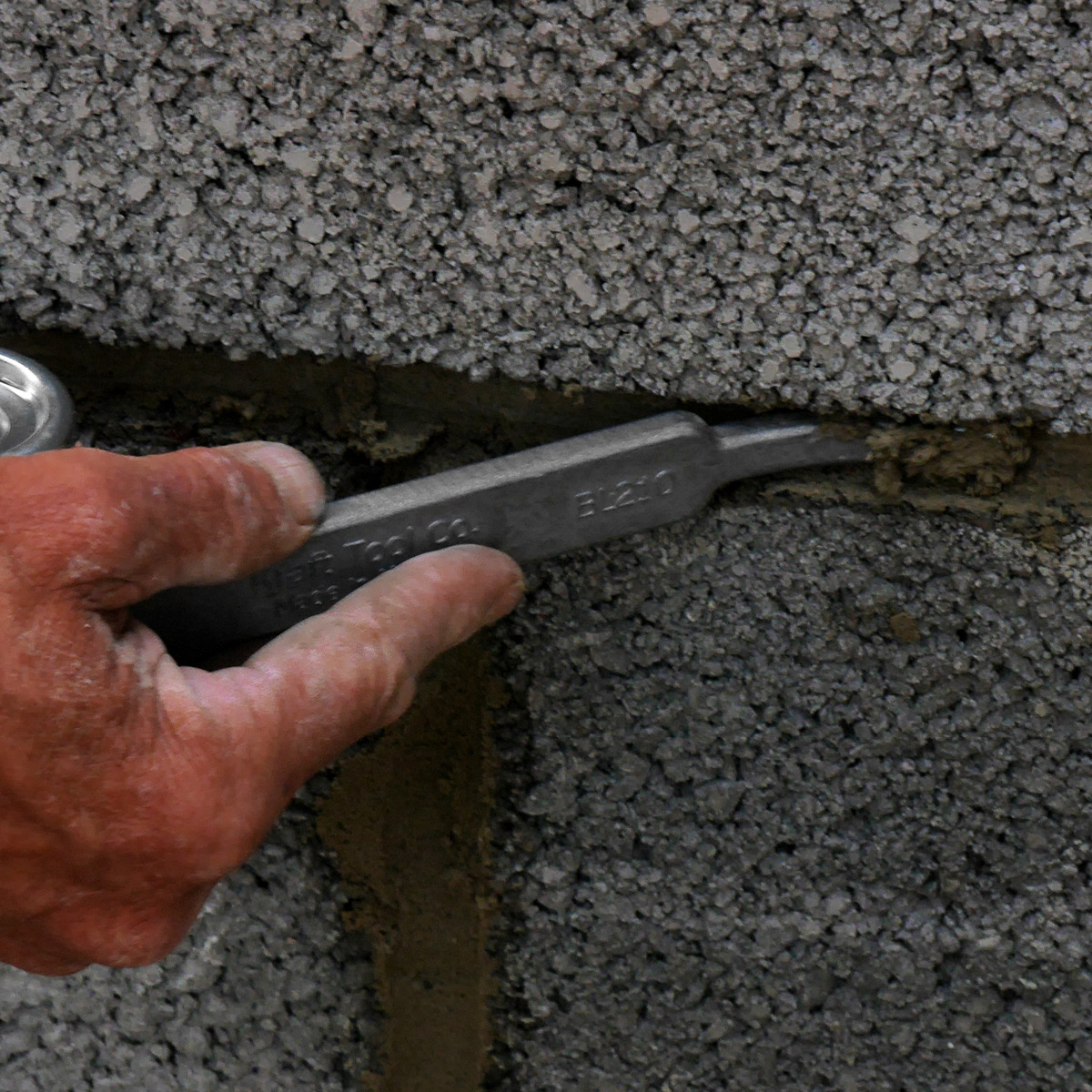 Skate wheel brick tool also known as a chariot tool, this bricklayers tool is used for decorative jointing. Available from Speedcrete, United Kingdom.