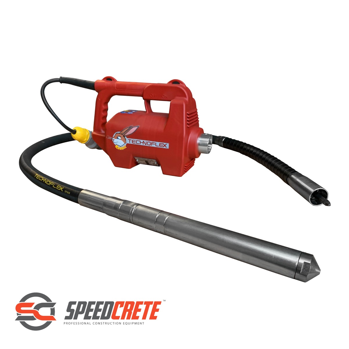 Technoflex Rabbit Concrete Vibrators available in United Kingdom form Speedcrete concrete finishing equipment.