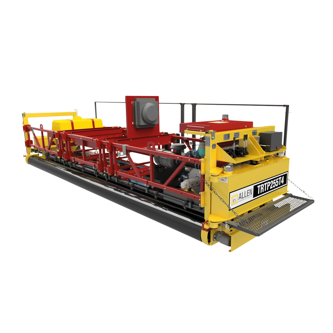 The largest of the TRTP's that Allen manufactures, the 275 comes equipped with a gang vibration system to consolidate the concrete to meet any roadway or airport project specification. This workhorse comes equipped with a high-powered 74hp Hatz diesel eng