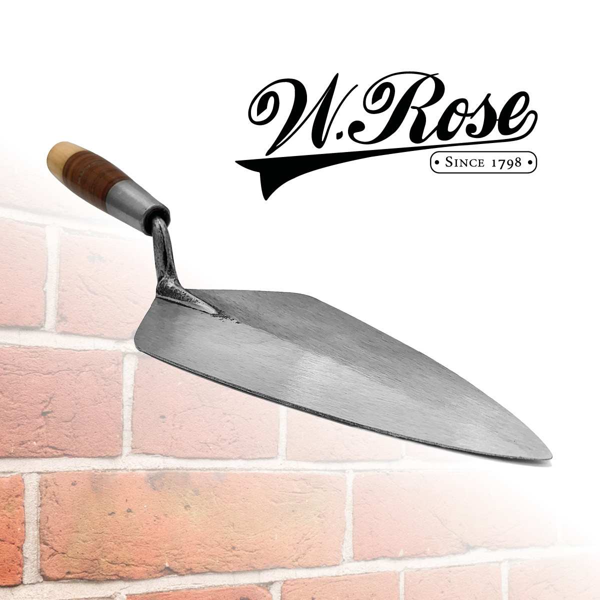 Professional Narrow London brick trowels from W.Rose are available in various lengths with the popular leather handle style. These American tools are available in the United Kingdom via Speedcrete.