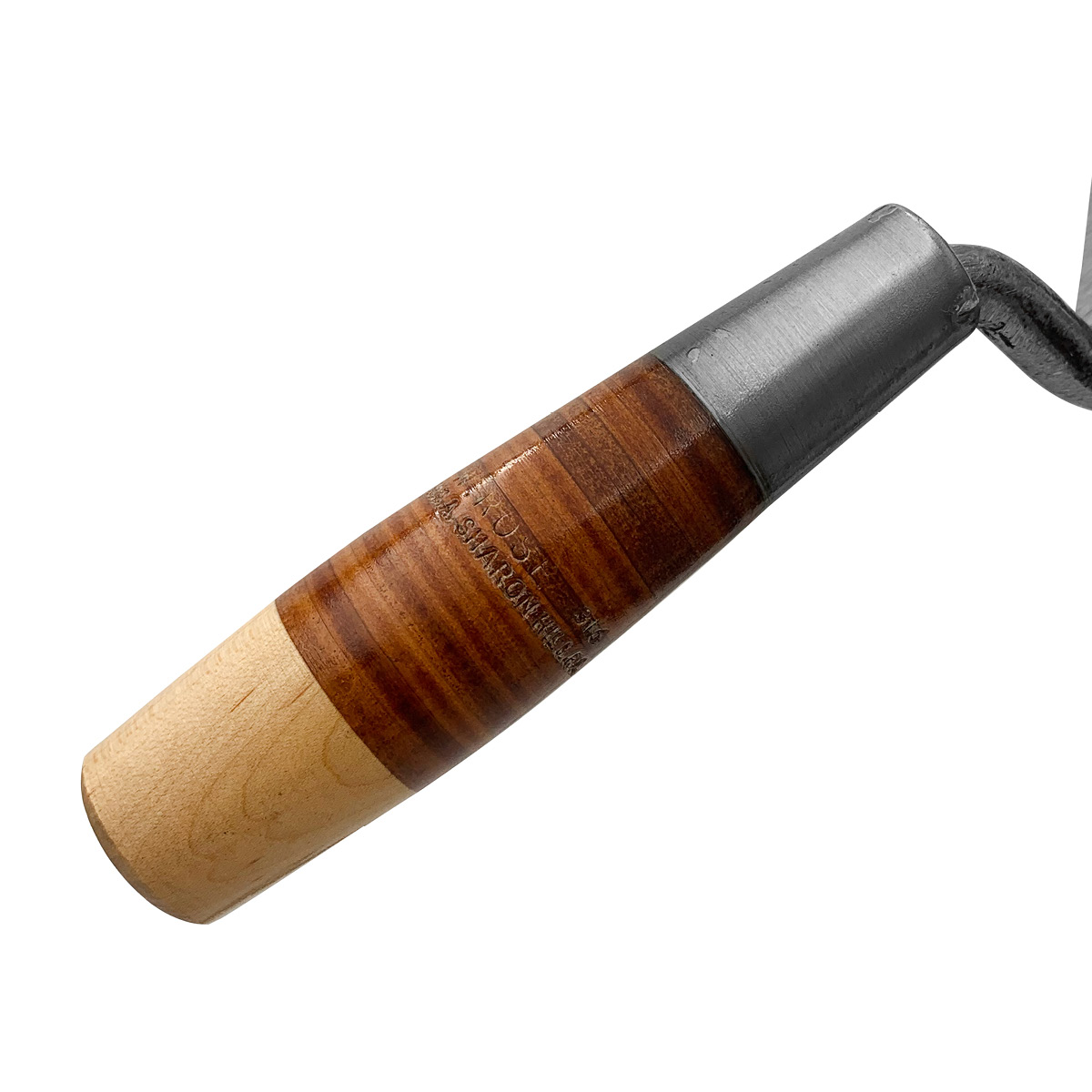 W.rose Philadelphia pattern brick trowel with a leather handle. This professional masonry tool is available in the United Kingdom via Speedcrete.