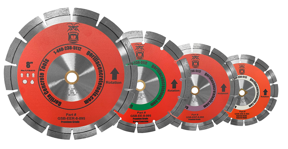 Gorilla soft cut early entry diamond blades are used to create expansion joints in concrete.