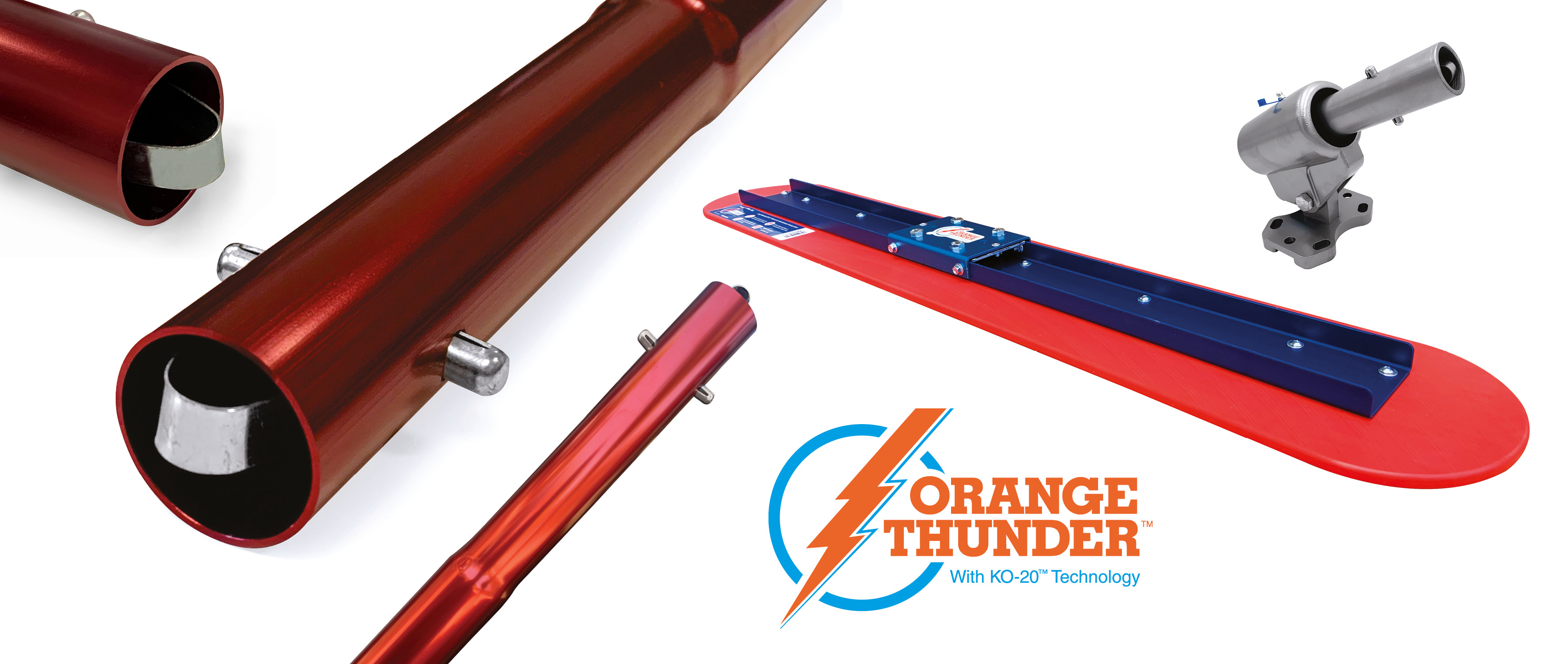 The Orange Thunder Concrete floats are finishing tools used to produce level concrete results. Available from Speedcrete, United Kingdom.